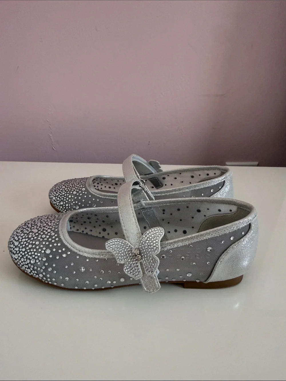 Copper Key Silver Rhinestone Mary Jane Dress Shoes